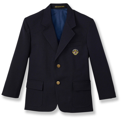 Youth Polyester Blazer with embroidered logo [NJ003-BOYS/IHS-NAVY]