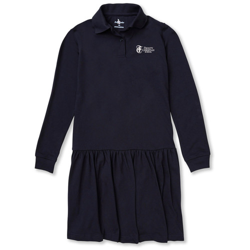 Long Sleeve Jersey Knit Dress with embroidered logo [VA048-7637/TCF-DK NAVY]