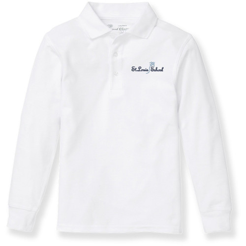 Long Sleeve Polo Shirt with embroidered logo [MD183-KNIT/LCM-WHITE]