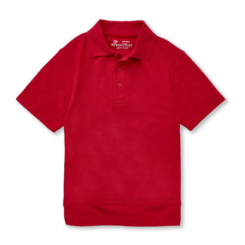 Short Sleeve Banded Bottom Polo Shirt with embroidered logo [PA219-9711-CDB-RED]