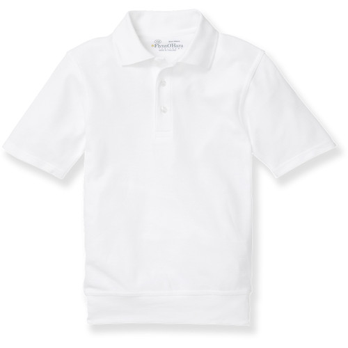 Short Sleeve Banded Bottom Polo Shirt with heat transferred logo [NJ251-9711/PAR-WHITE]