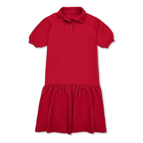 Short Sleeve Jersey Knit Dress with embroidered logo [TX196-7737-VDH-RED]
