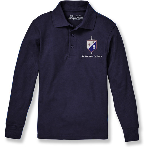 Long Sleeve Polo Shirt with embroidered logo [TX191-KNIT/MPA-DK NAVY]