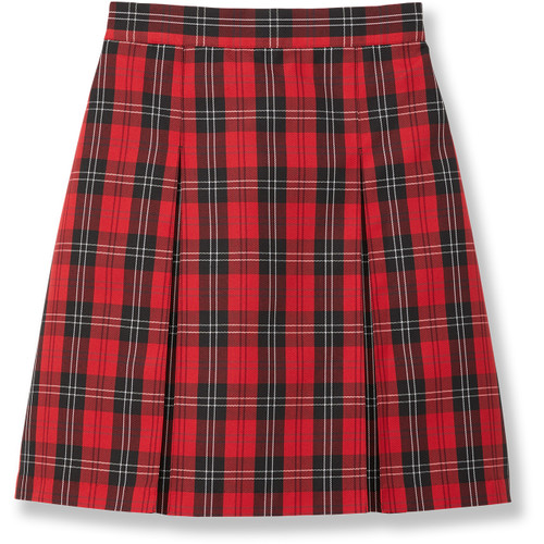 Pleated Skirt with Elastic Waist [PA083-34-70-RED PLD]