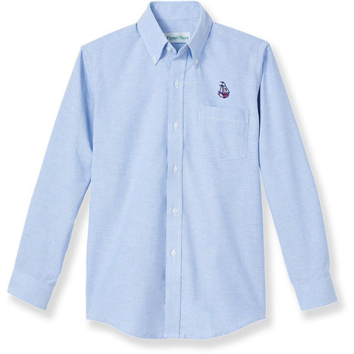 Long Sleeve Oxford Shirt with embroidered logo [FL054-OX-L 910-BLUE]
