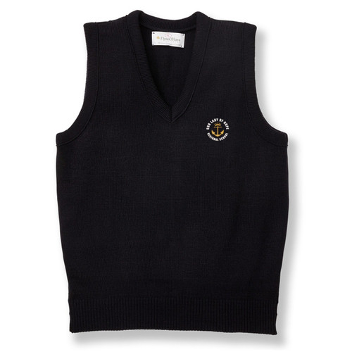 V-Neck Sweater Vest with embroidered logo [NJ684-6600/LHB-NAVY]