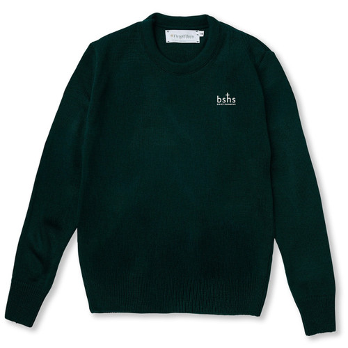 Crewneck Pullover Sweater with embroidered logo [PA515-6530/BSH-GREEN]