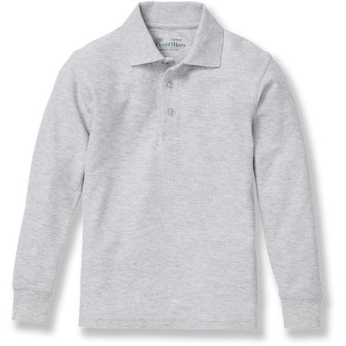 Long Sleeve Polo Shirt with embroidered logo [NJ091-KNIT-LS-ASH]