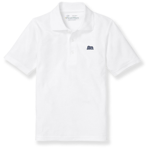 Short Sleeve Polo Shirt with embroidered logo [MD140-KNIT-MBA-WHITE]