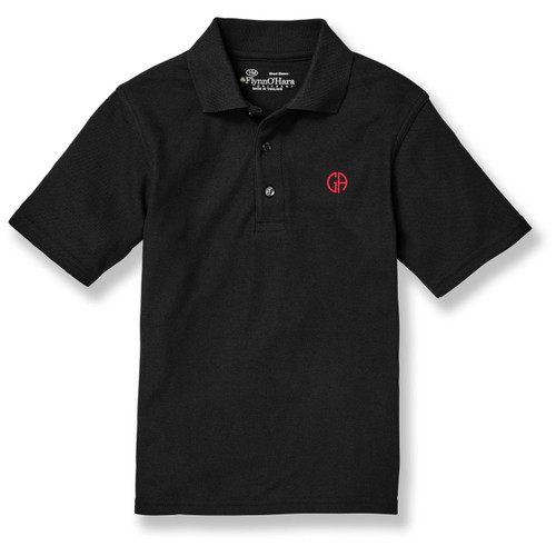 Short Sleeve Polo Shirt with embroidered logo [PA584-KNIT-GFW-BLACK]