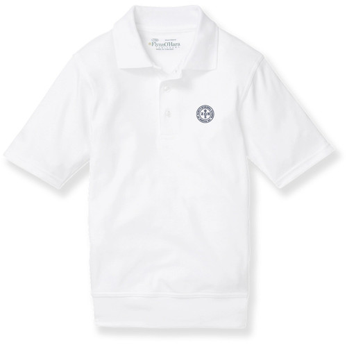 Short Sleeve Banded Bottom Polo Shirt with embroidered logo [TN008-9611/MAE-WHITE]