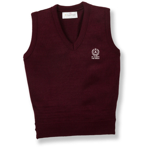 V-Neck Sweater Vest with embroidered logo [PA475-6600/SA-WINE]