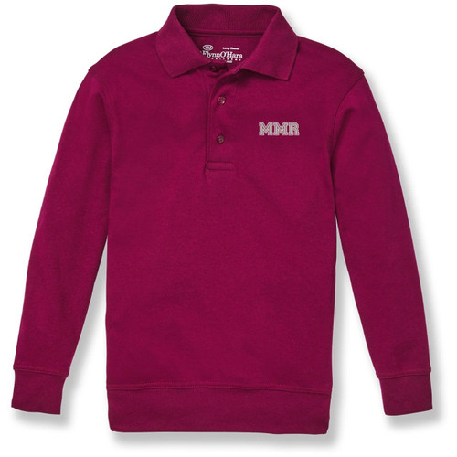 Long Sleeve Banded Bottom Polo Shirt with embroidered logo [PA699-9617/MRN-MAROON]