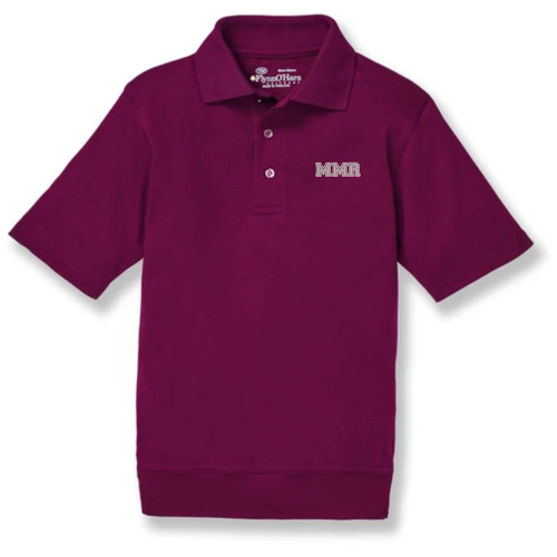 Short Sleeve Banded Bottom Polo Shirt with embroidered logo [PA699-9611/MRN-MAROON]