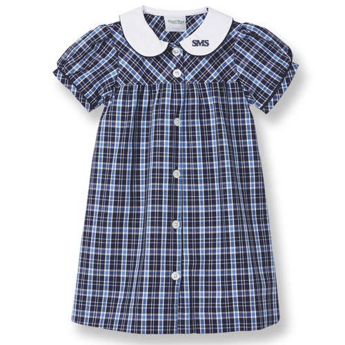 Peter Pan Collared Dress w/Piping with embroidered logo [TN008-1013-278-NV/WH/BL]
