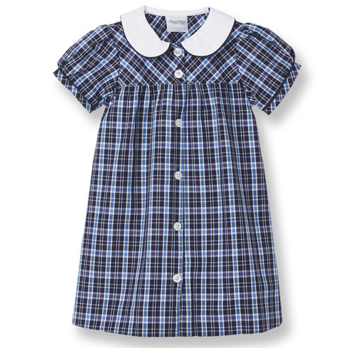 Peter Pan Collared Dress w/Piping with embroidered logo [TN008-1013-278-NV/WH/BL]