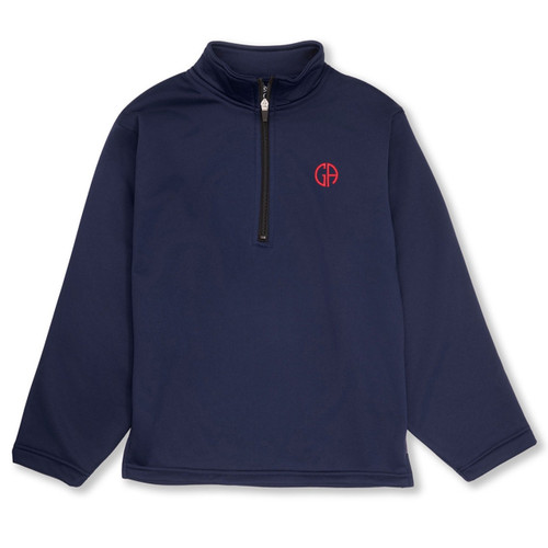 1/4-Zip Performance Fleece Pullover with embroidered logo [PA584-6133/GFW-NAVY]