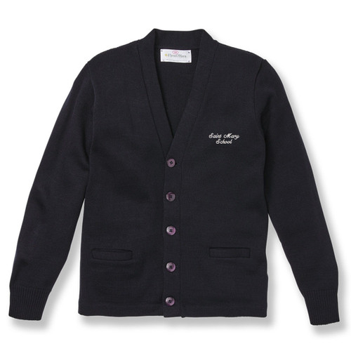 V-Neck Cardigan Sweater with embroidered logo [NY888-1001/MEI-NAVY]