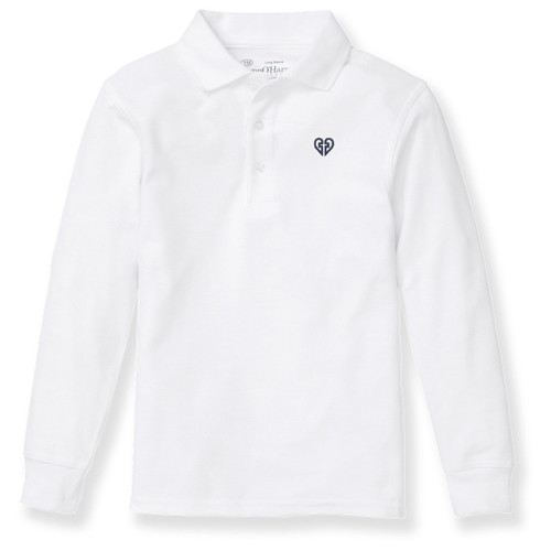 Long Sleeve Polo Shirt with embroidered logo [TX011-KNIT/DAT-WHITE]