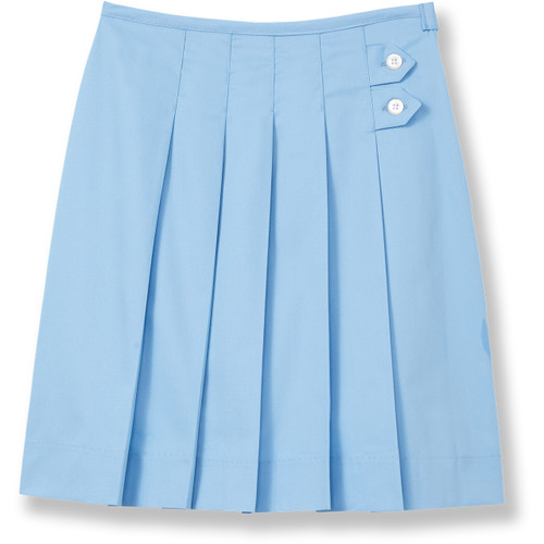 Knife Pleat 3-Button Wrap-around Kilt [TX011-1215-4-LT BLUE]