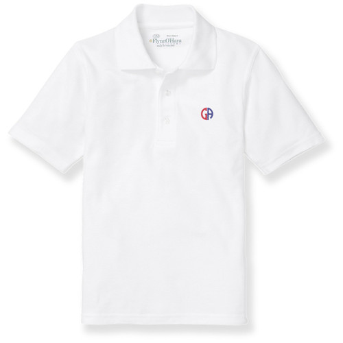 Short Sleeve Polo Shirt with embroidered logo [PA584-KNIT-GFW-WHITE]
