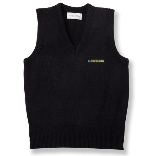 V-Neck Sweater Vest with embroidered logo [GA035-6600/CRJ-NAVY]