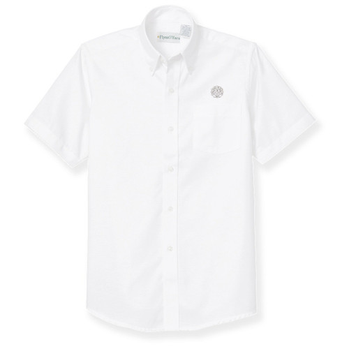 Short Sleeve Oxford Shirt with embroidered logo [TX204-OX-S KIK-WHITE]