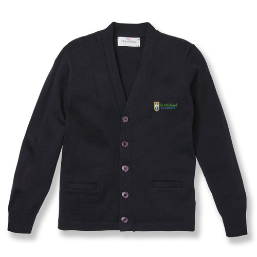 V-Neck Cardigan Sweater with embroidered logo [TN010-1001/MIN-NAVY]