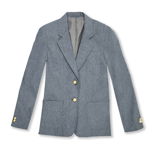 Girls' Polyester Blazer with embroidered logo [TN011-2000/HAR-GREY]