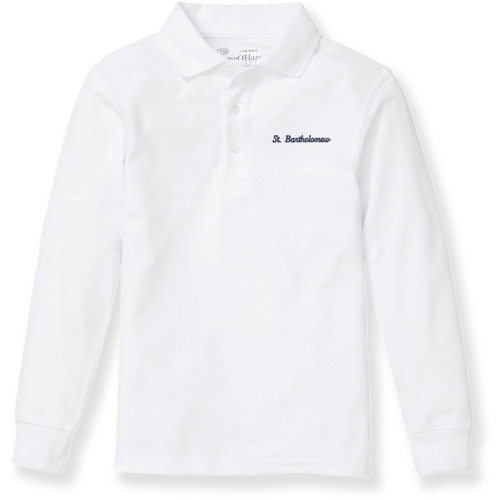 Long Sleeve Polo Shirt with embroidered logo [NJ135-KNIT/BEB-WHITE]