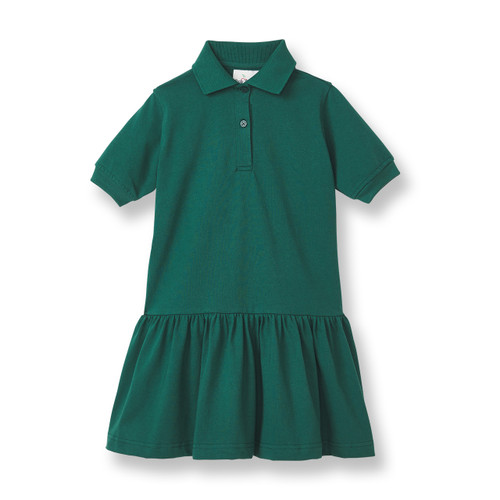 Short Sleeve Jersey Knit Dress with heat transferred logo [TN009-7737-BEA-HUNTER]