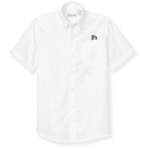 Short Sleeve Oxford Shirt with embroidered logo [TX201-OX-S JPP-WHITE]