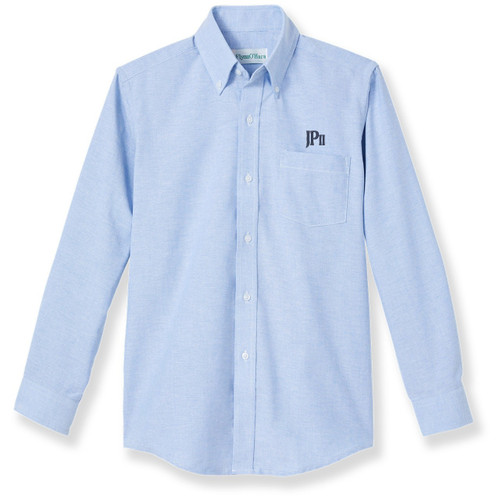 Long Sleeve Oxford Blouse with embroidered logo [TX201-OX/L JPP-BLUE]