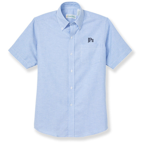 Short Sleeve Oxford Shirt with embroidered logo [TX201-OX-S JPP-BLUE]