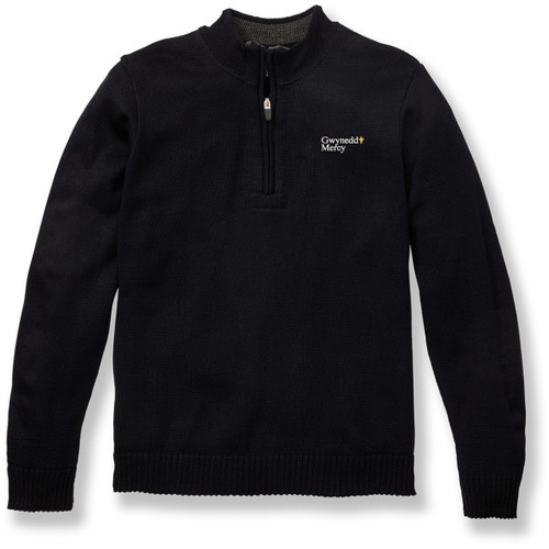 1/4 Zip Pullover Sweater with embroidered logo [PA145-6552/GMH-NV W/CHA]
