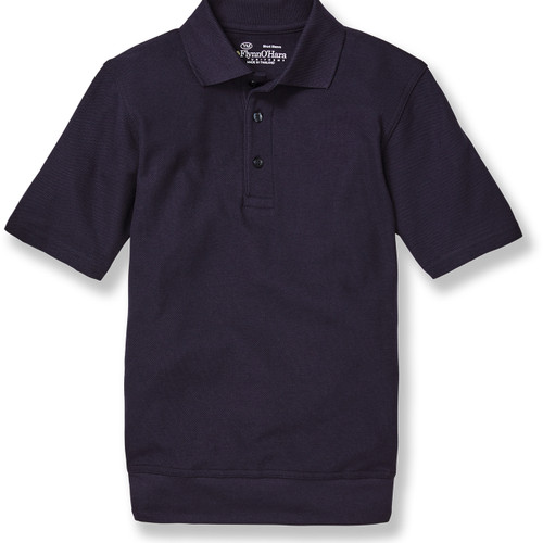 Short Sleeve Banded Bottom Polo Shirt with embroidered logo [PA145-9711-GMH-DK NAVY]