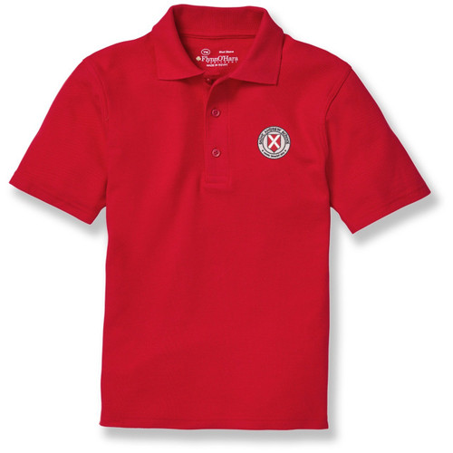 Short Sleeve Polo Shirt with embroidered logo [PA562-KNIT-AND-RED]