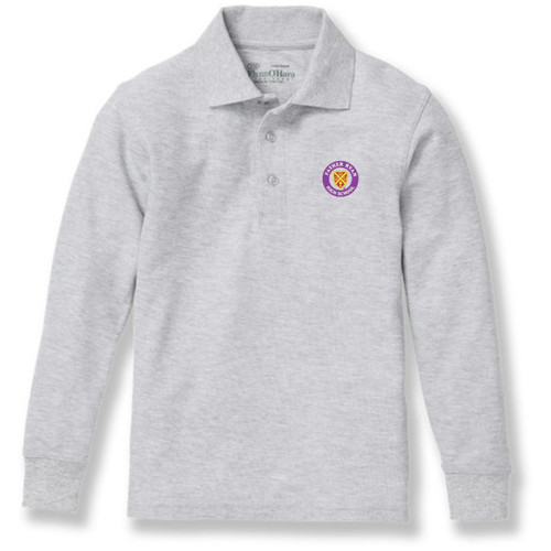 Long Sleeve Polo Shirt with embroidered logo [TN020-KNIT/FRY-ASH]