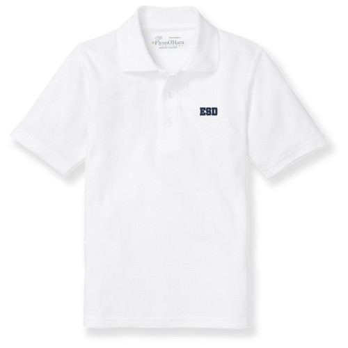 Short Sleeve Polo Shirt with embroidered logo [TX224-KNIT-ESD-WHITE]