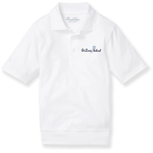 Short Sleeve Banded Bottom Polo Shirt with embroidered logo [MD183-9611/SLC-WHITE]