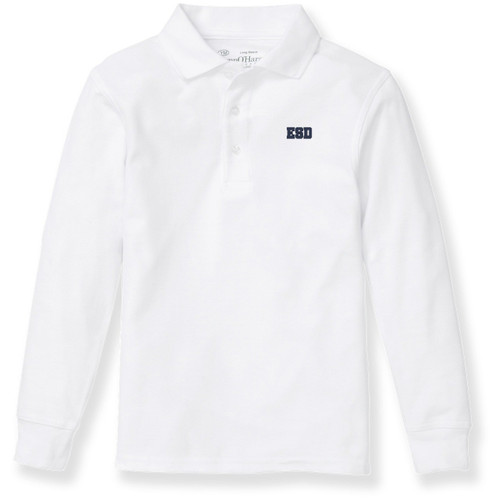 Long Sleeve Polo Shirt with embroidered logo [TX224-KNIT/ESD-WHITE]