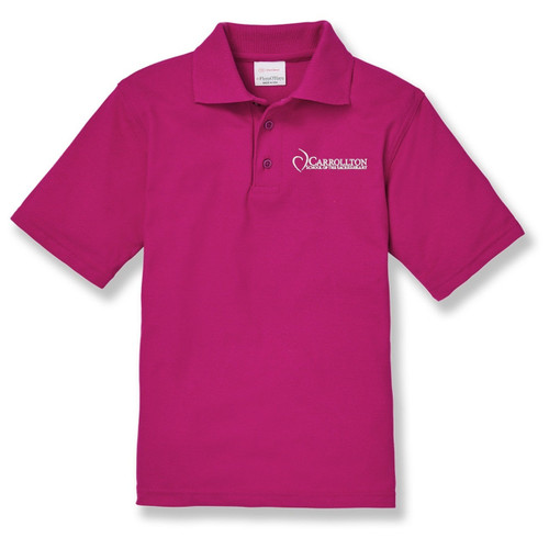 Short Sleeve Polo Shirt with embroidered logo [FL072-KNIT-CAR-MAGENTA]
