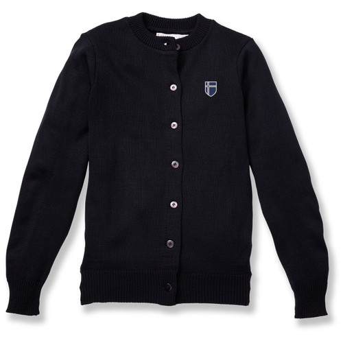 Crewneck Cardigan with embroidered logo [TX209-6000/SEH-NAVY]