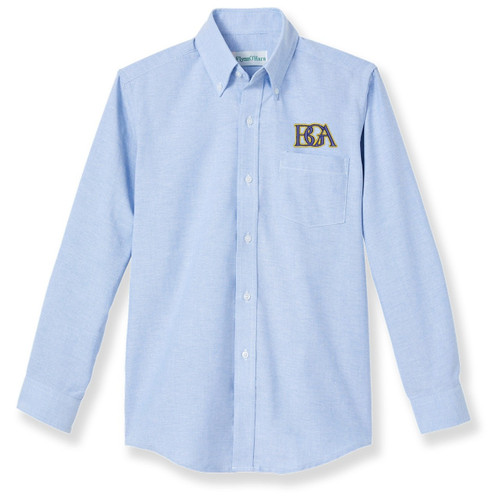 Long Sleeve Oxford Shirt with embroidered logo [TN019-OX-L BGA-BLUE]