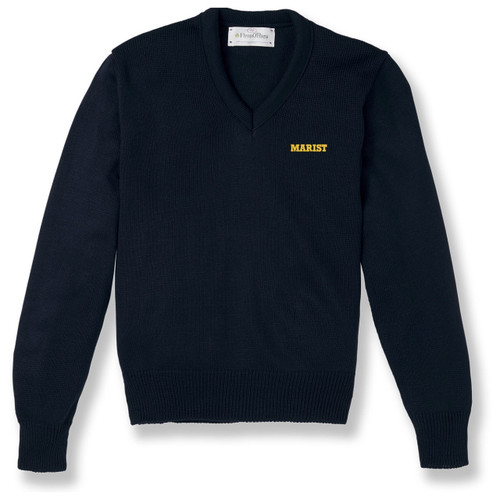 V-Neck Pullover Sweater with embroidered logo [GA018-6500/MAT-NAVY]