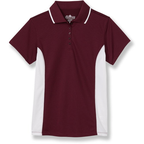 Ladies' Performance Polo with heat transferred logo [NY191-2810-JBU-MRN/WHT]