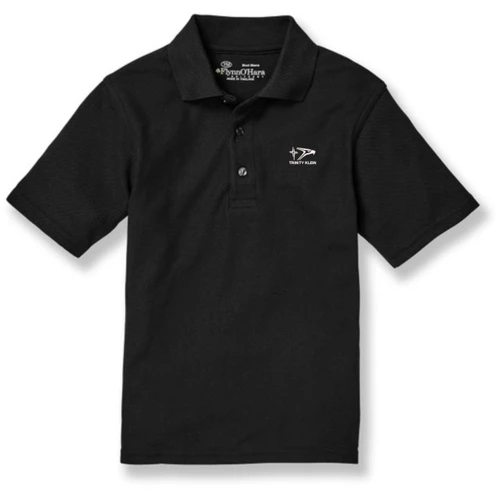 Short Sleeve Polo Shirt with embroidered logo [TX094-KNIT-TKL-BLACK]