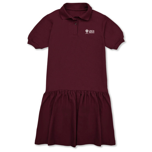 Short Sleeve Jersey Knit Dress with embroidered logo [TX211-7737-CTR-MAROON]