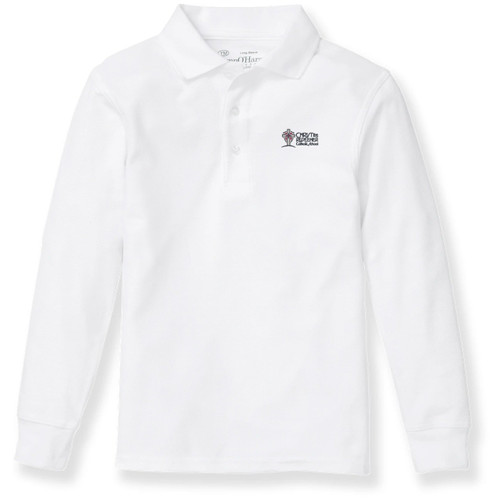 Long Sleeve Polo Shirt with embroidered logo [TX211-KNIT/CTR-WHITE]