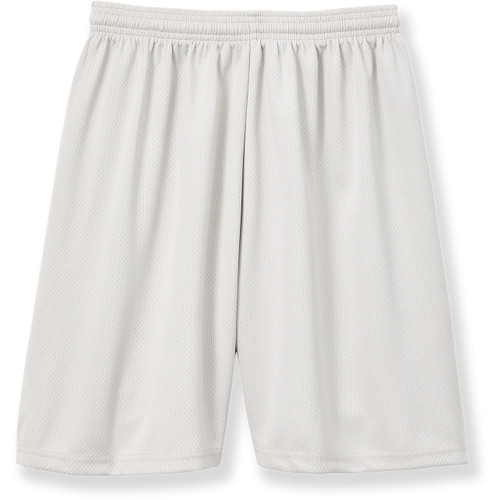 Micromesh Gym Shorts with heat transferred logo [NC028-101-TFS-SILVER]